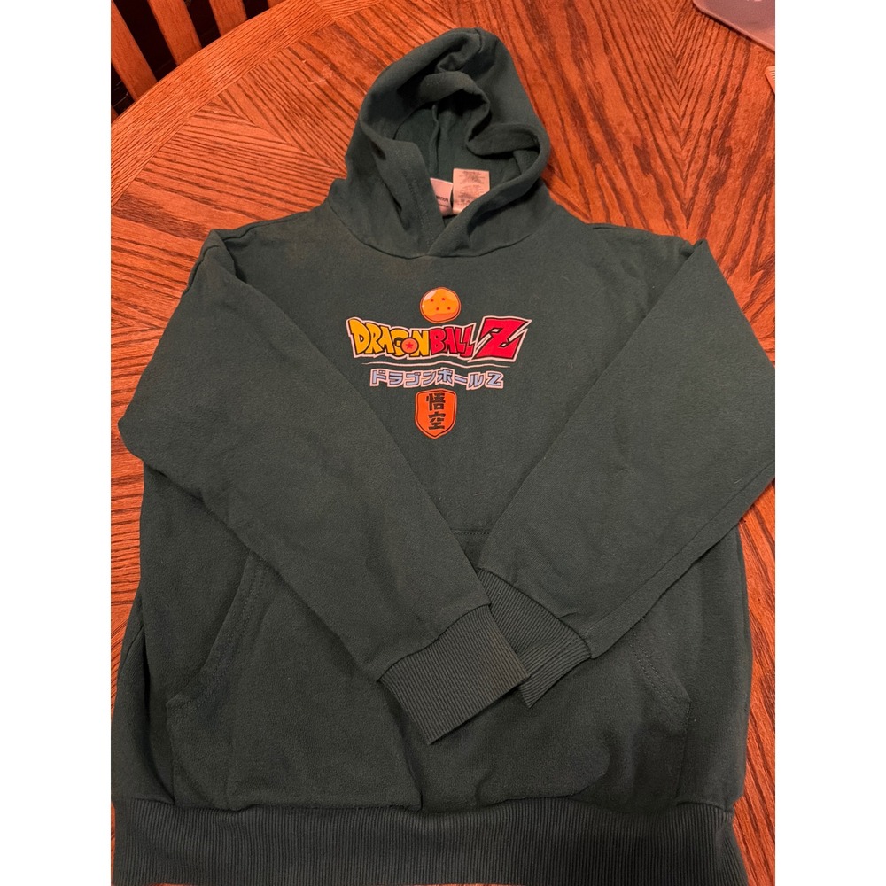 Dragon Ball Z Kids Hoodie Alpine Slide Green Graphic Sweatshirt Size 10/12 DBZ